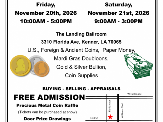 Crescent City Coin Club – November 2026